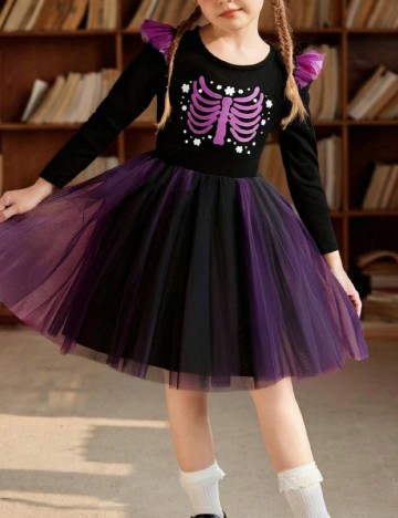 Rochie Shein Kids, negru/mov