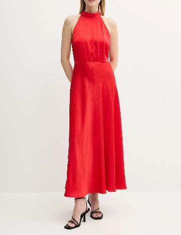 Rochie lunga Samsoe Samsoe, rosu