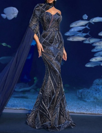 Rochie lunga Faeriesty, bleumarin
