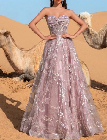 Rochie lunga Faeriesty, roz