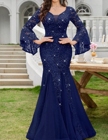 Rochie lunga Miusol, bleumarin