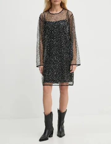 Rochie scurta Samsoe Samsoe, negru