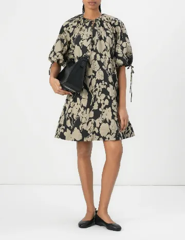 Rochie scurta Samsoe Samsoe, verde/negru