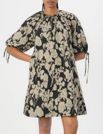 Rochie scurta Samsoe Samsoe, verde/negru