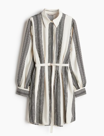 Rochie scurta H&M, crem/negru