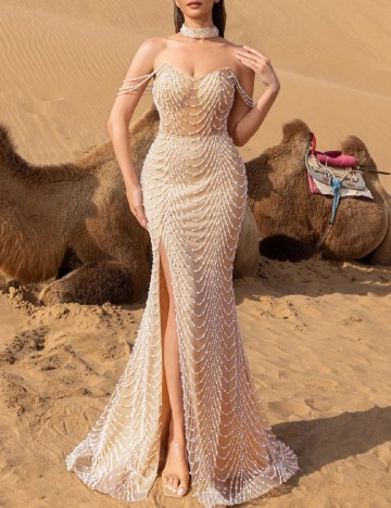 Rochie lunga Faeriesty, crem