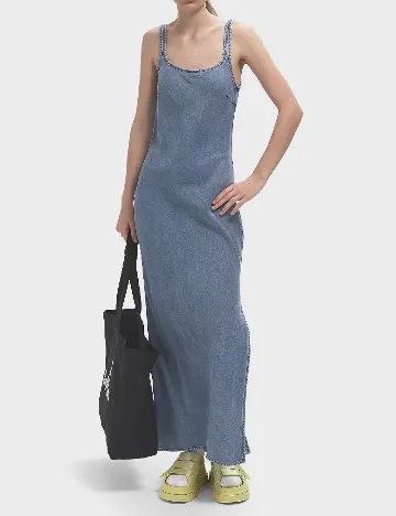 Rochie lunga Samsoe Samsoe, albastru