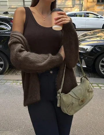 Cardigan SHEIN, maro