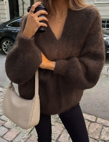Cardigan SHEIN, maro
