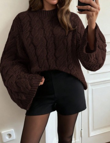 Pulover Oversize SHEIN, maro