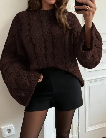 Pulover Oversize SHEIN, maro