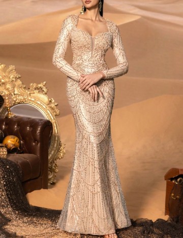 Rochie lunga Faeriesty, crem