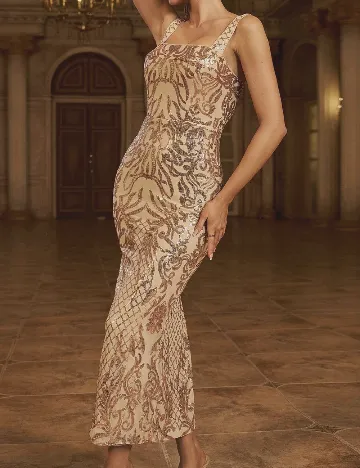 Rochie lunga Miss ord, crem