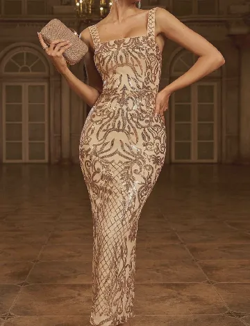 Rochie lunga Miss ord, crem