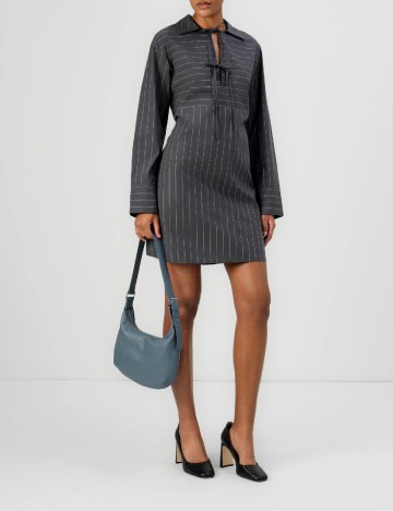 Rochie scurta Samsoe Samsoe, gri inchis
