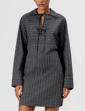 Rochie scurta Samsoe Samsoe, gri inchis