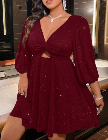 Rochie scurta SHEIN CURVE, rosu