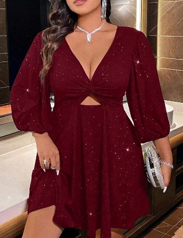 Rochie scurta SHEIN CURVE, rosu