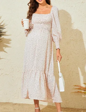 Rochie medie SHEIN Maternity, roz pudra