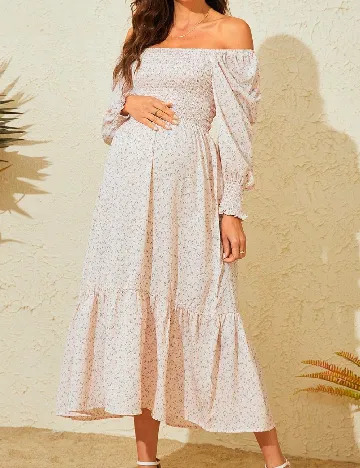 Rochie medie SHEIN Maternity, roz pudra