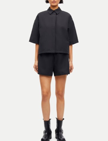Pantaloni scurti Samsoe Samsoe, negru