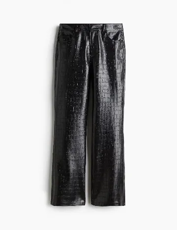 Pantaloni imitatie de piele H&M, negru