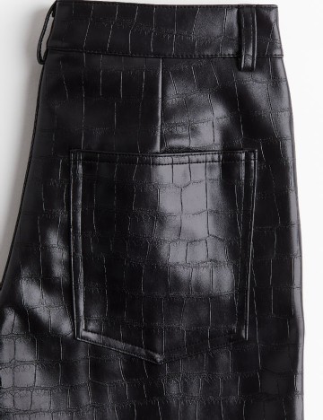 Pantaloni imitatie de piele H&M, negru