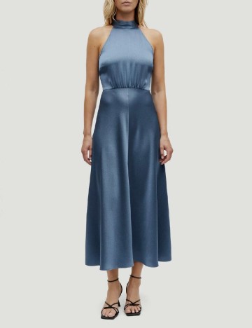 Rochie lunga Samsoe Samsoe, bleumarin