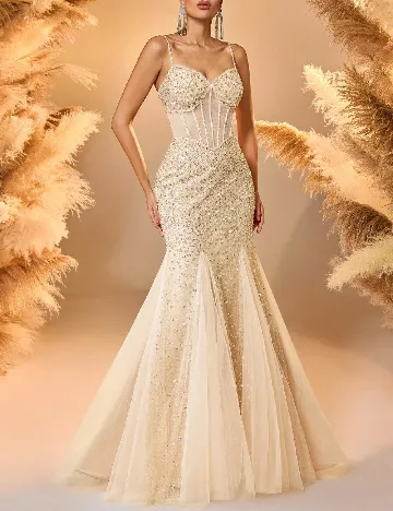 Rochie lunga SHEIN, crem