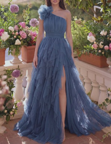 Rochie lunga Faeriesty, albastru