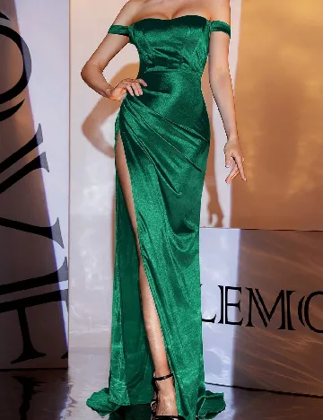 Rochie lunga Love&Lemonade, verde inchis