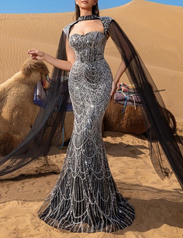 Rochie lunga Faeriesty, negru