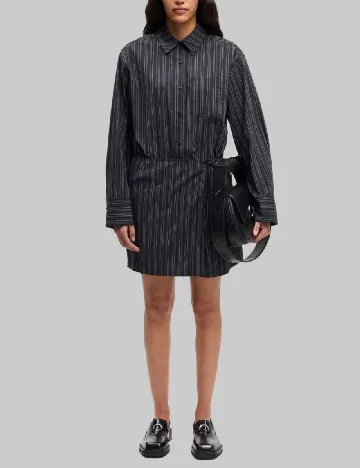 Rochie scurta Samsoe Samsoe, bleumarin inchis