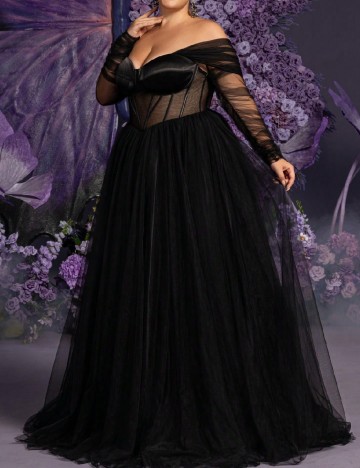 Rochie lunga SHEIN CURVE, negru