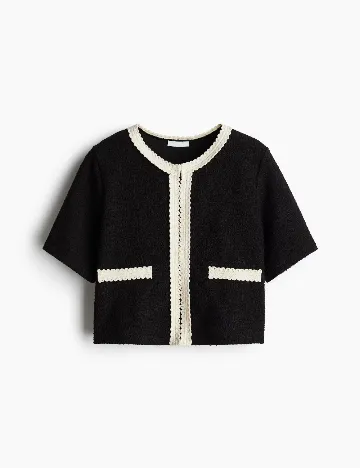 Bluza H&M, negru/ecru
