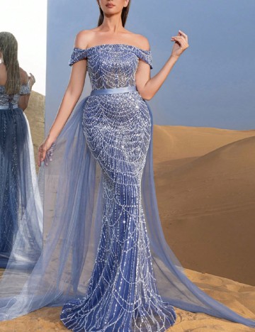 Rochie lunga Faeriesty, albastru