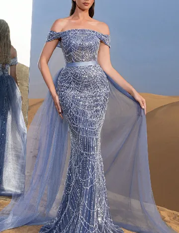 Rochie lunga Faeriesty, albastru