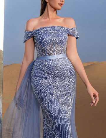 Rochie lunga Faeriesty, albastru