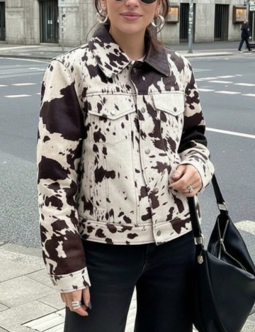 Jacheta Oversize SHEIN, crem/maro
