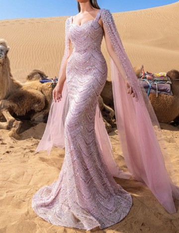 Rochie lunga Faeriesty, roz