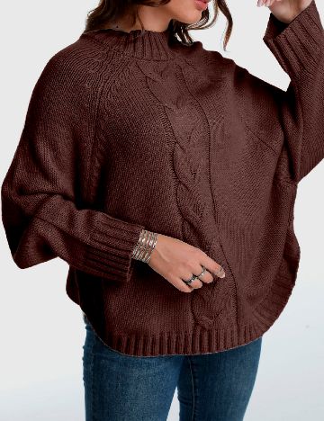 Pulover SHEIN CURVE, maro