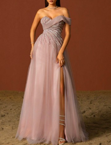 Rochie lunga VIPGIRL, roz