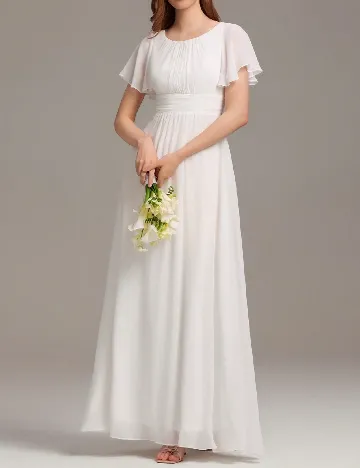 Rochie lunga Ever-Pretty, alb