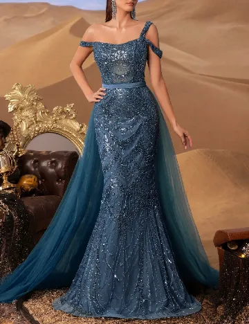Rochie lunga Faeriesty, albastru