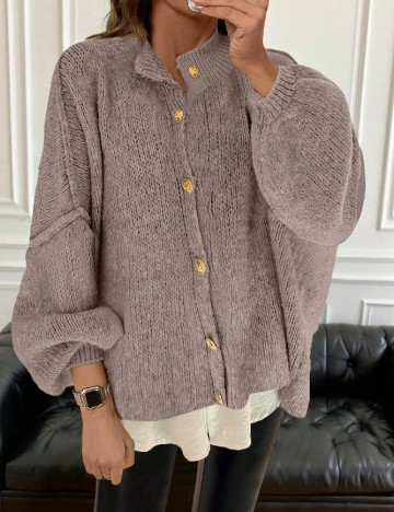 Cardigan Oversize SHEIN, maro