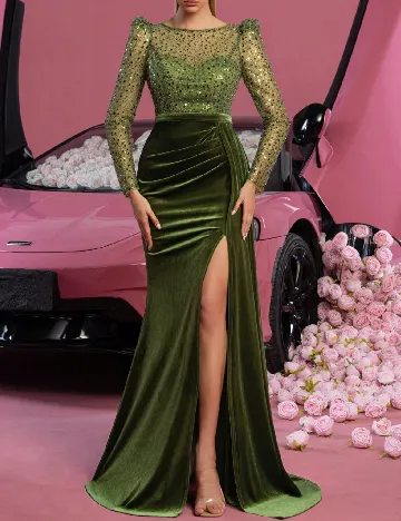 Rochie lunga Faeriesty, verde