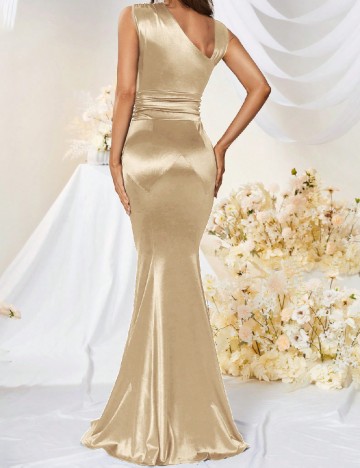 Rochie lunga MUXXN, crem