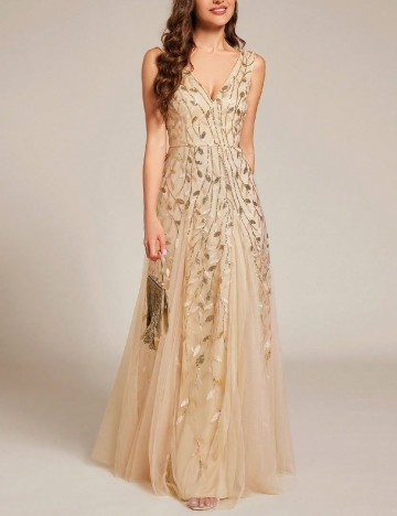 Rochie lunga Ever-Pretty, crem
