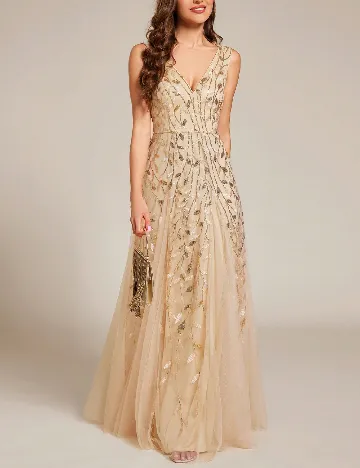 Rochie lunga Ever-Pretty, crem