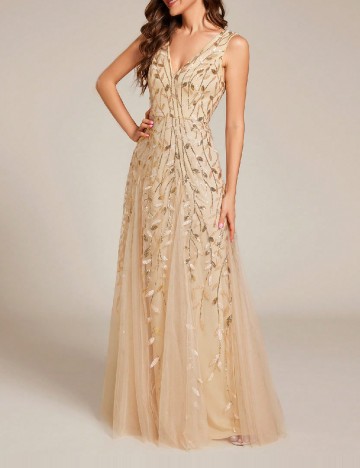Rochie lunga Ever-Pretty, crem